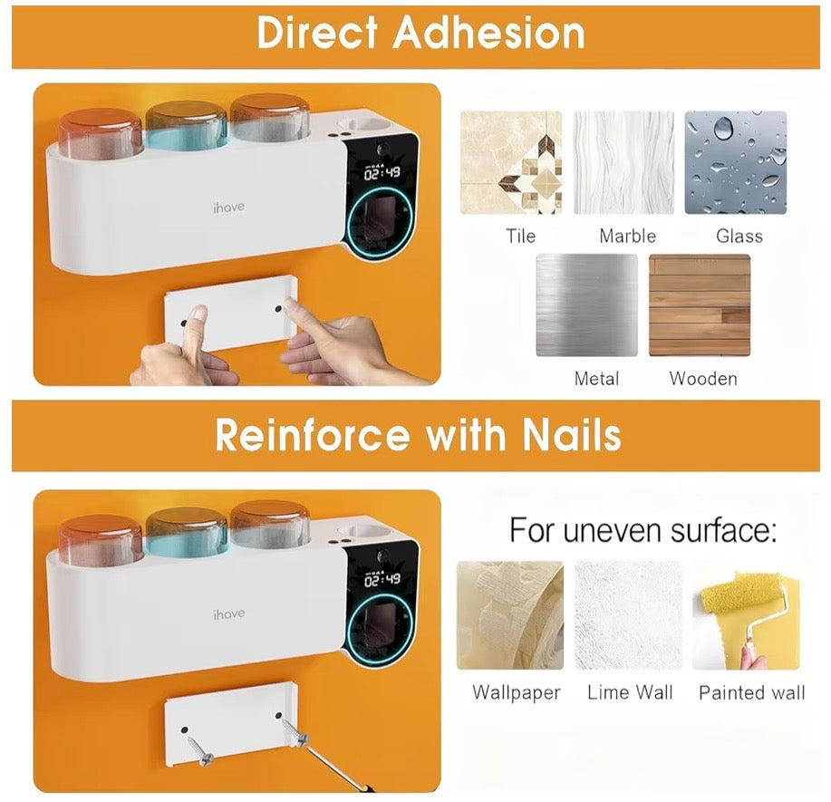 iHave Toothbrush Holder with Touchless Toothpaste Dispenser