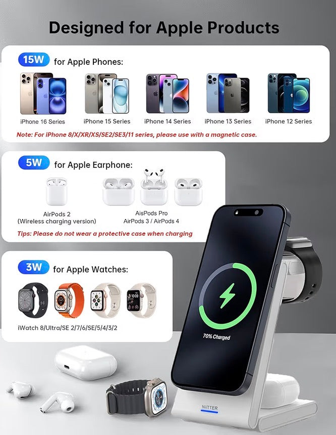 3 in 1 Wireless Charging Station