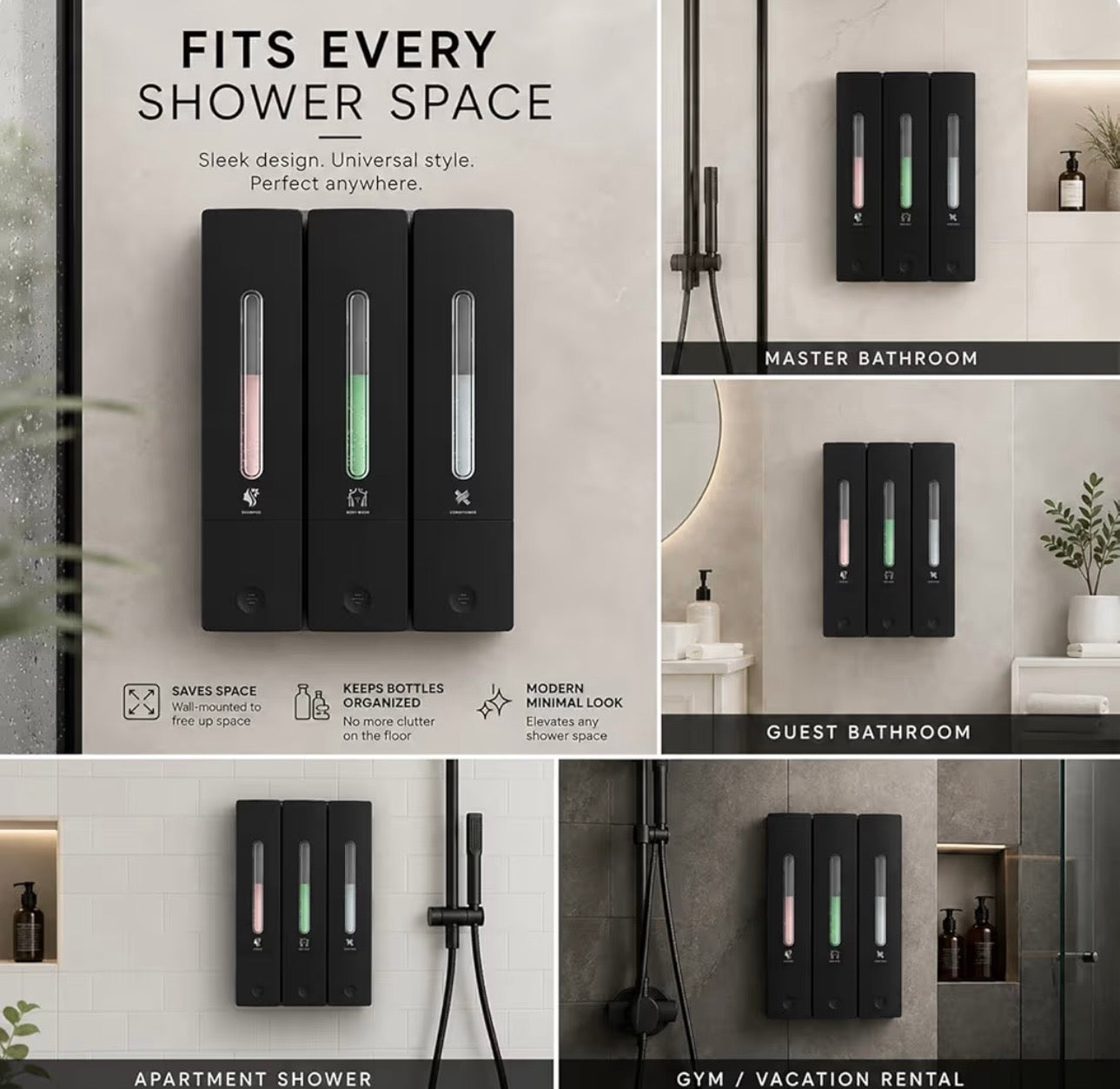 Shampoo and Conditioner Dispenser