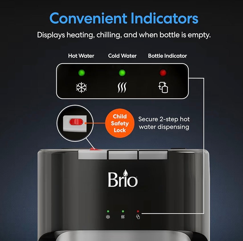 Brio Bottom Loading Water Cooler Dispenser for 5 Gallon Bottles