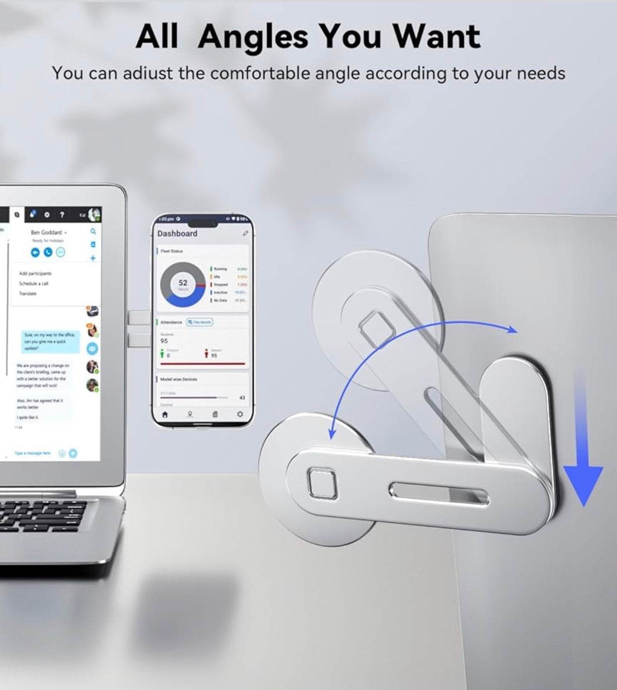 Magnetic Phone Holder for Laptop Designed for iPhone 17/16/15/14/13/12 MagSafe