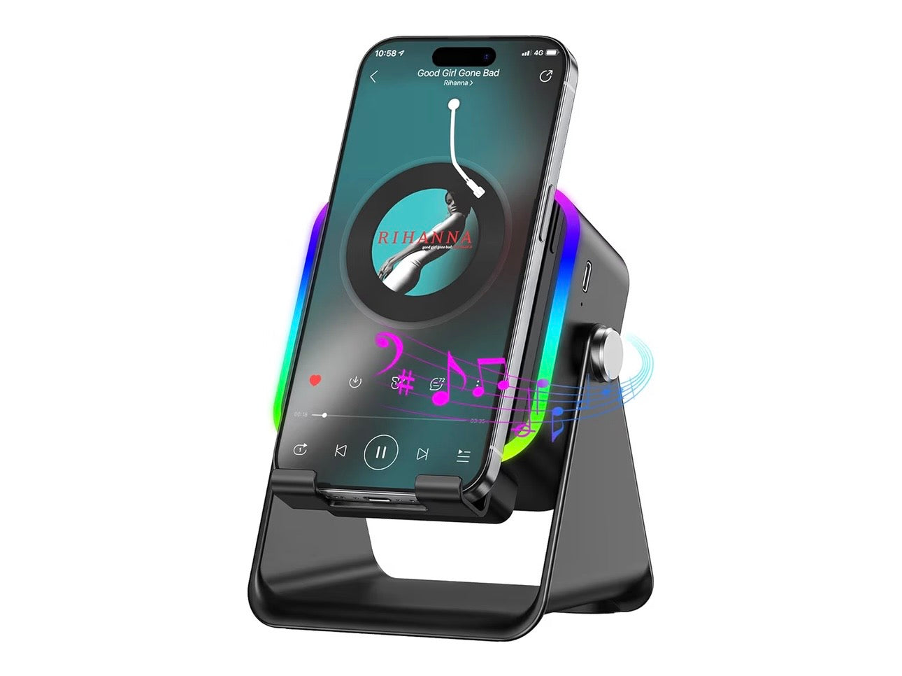 Wireless Induction Speaker 5-in-1 Bluetooth Speaker with Phone Stand