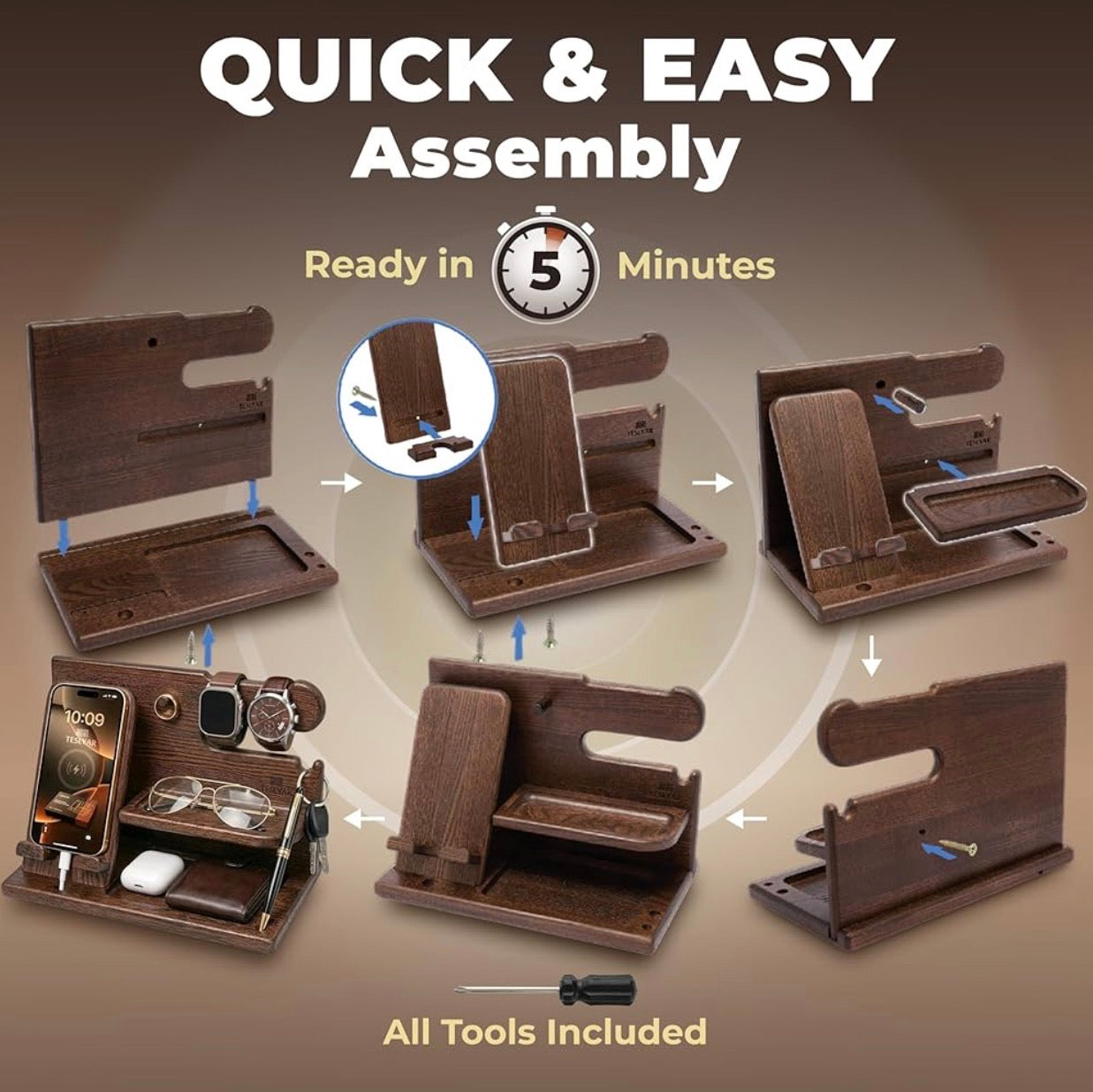 Wood Phone Docking Station