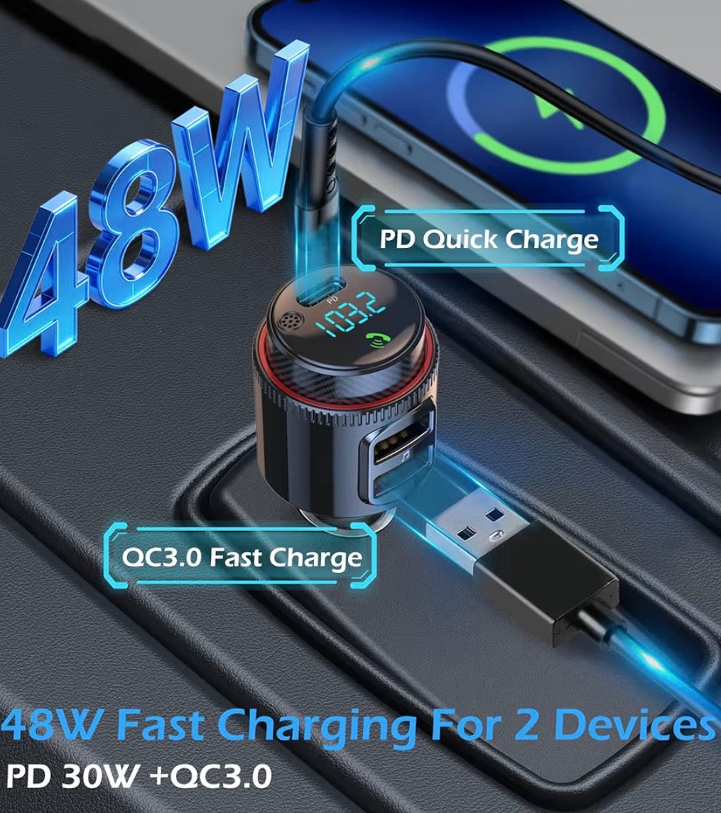 LIHAN Bluetooth 5.4 Car FM Transmitter