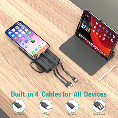 Portable Charger with Built in Cables