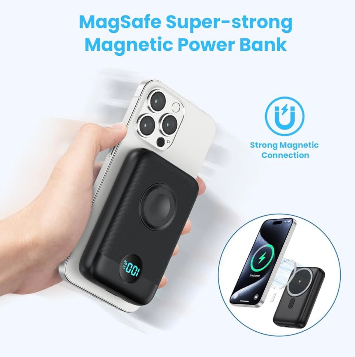 Magnetic Portable Charger for iPhone & Apple Watch