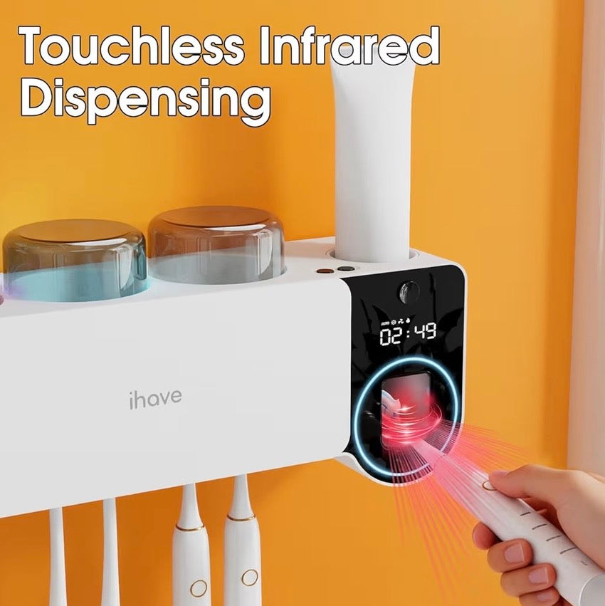 iHave Toothbrush Holder with Touchless Toothpaste Dispenser