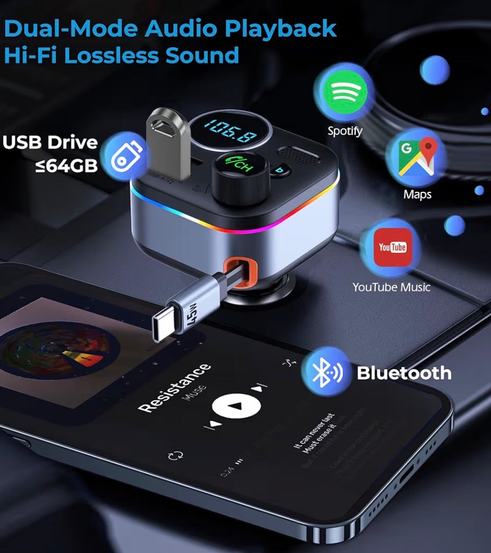 Bluetooth 5.4 FM Car Transmitter