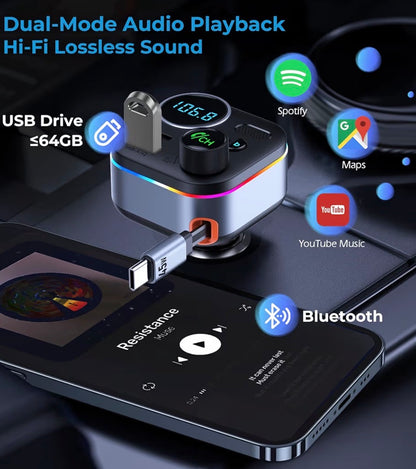 Bluetooth 5.4 FM Car Transmitter