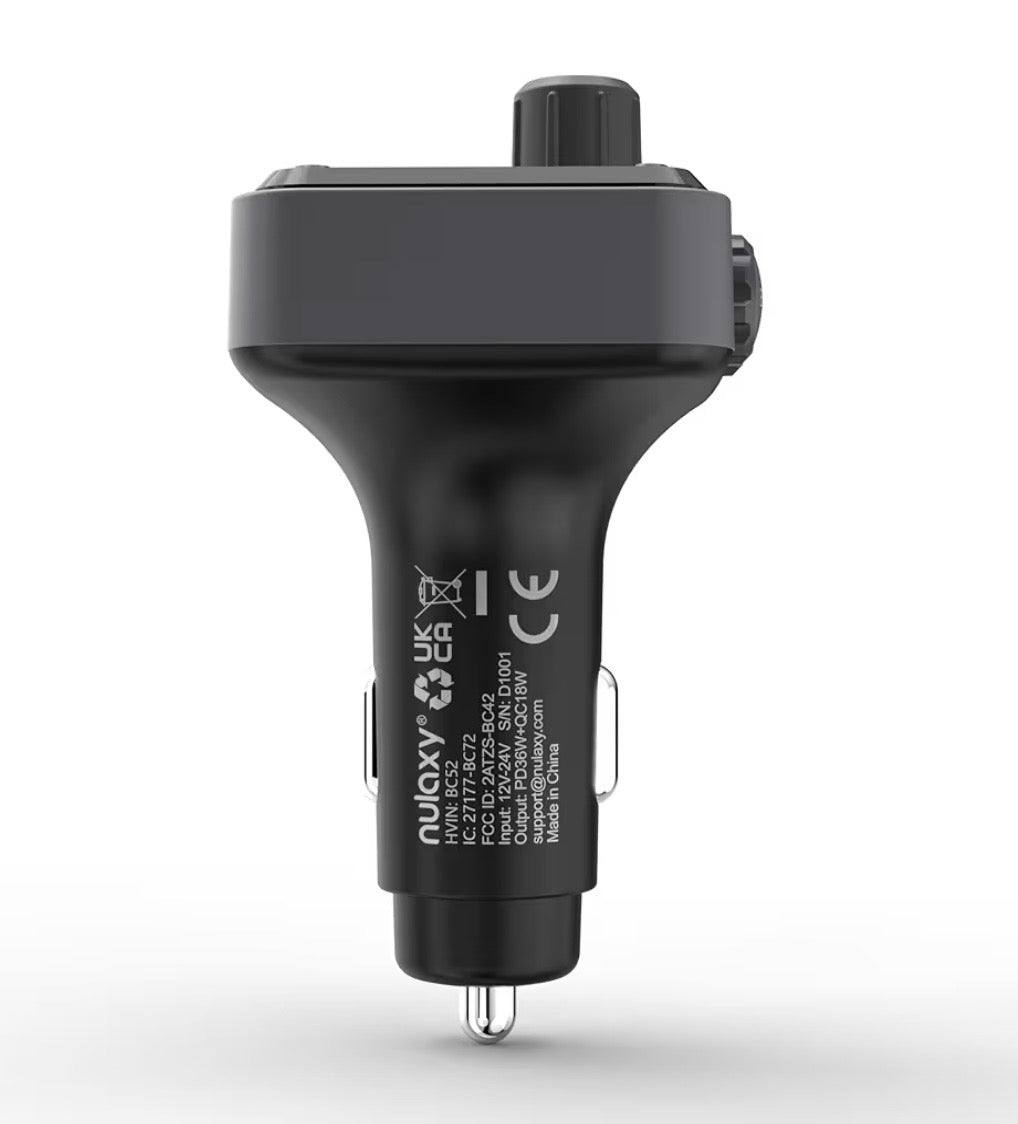 Nulaxy 54W Bluetooth 5.3 Car Adapter Charger 4-Port Fast Charging
