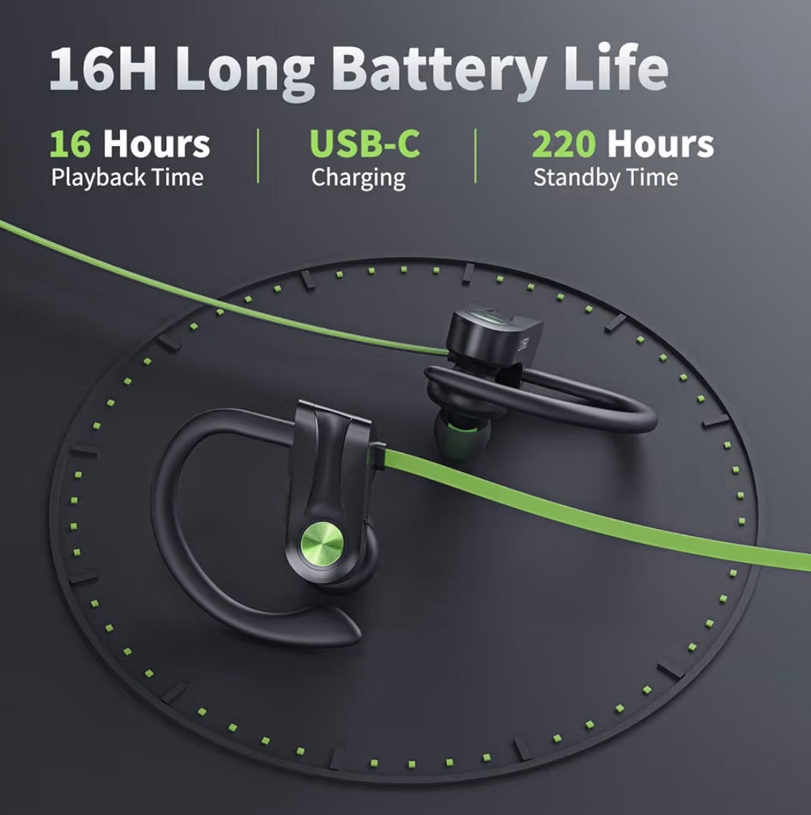 Bluetooth Headphones, Wireless Earbuds IPX7