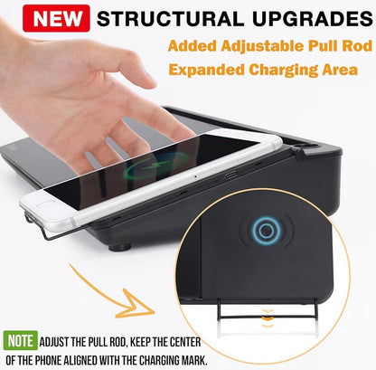 Desktop Glass Whiteboard with Wireless Charger Station