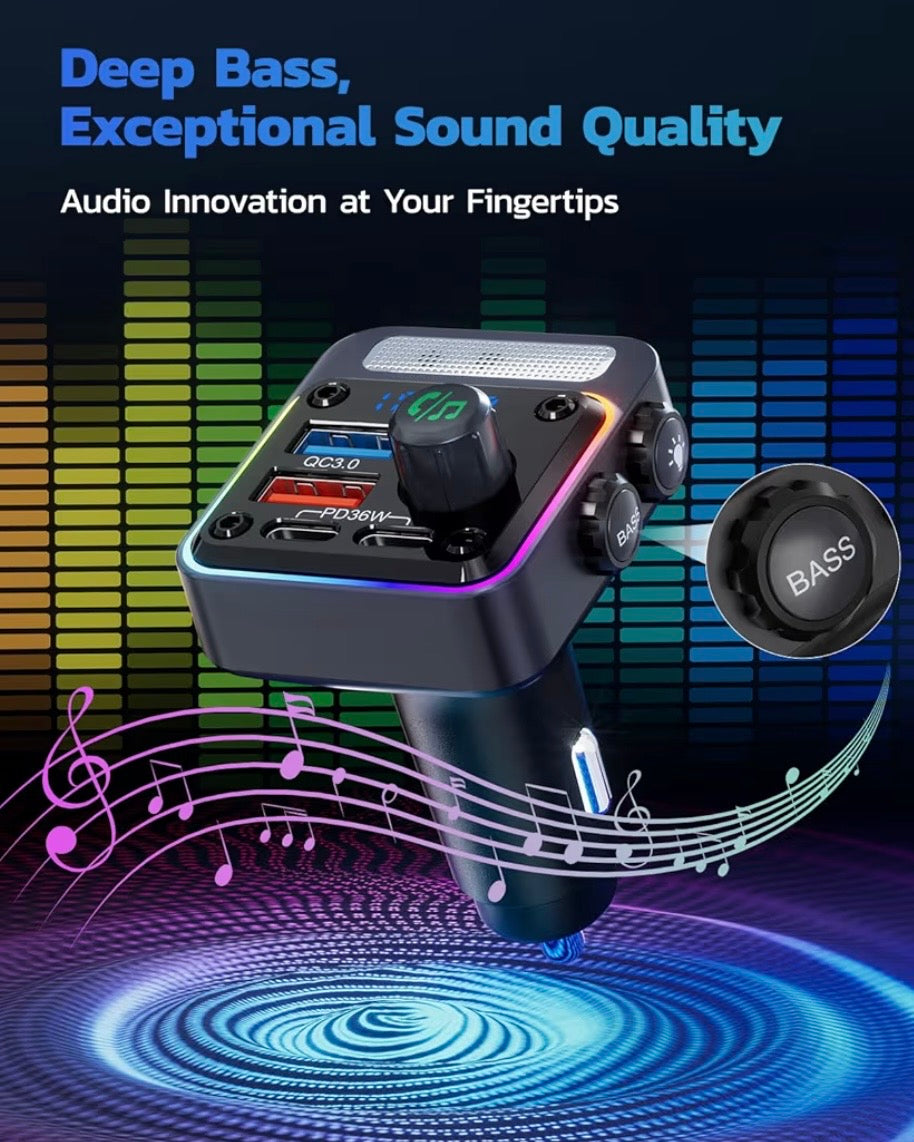 Nulaxy 54W Bluetooth 5.3 Car Adapter Charger 4-Port Fast Charging