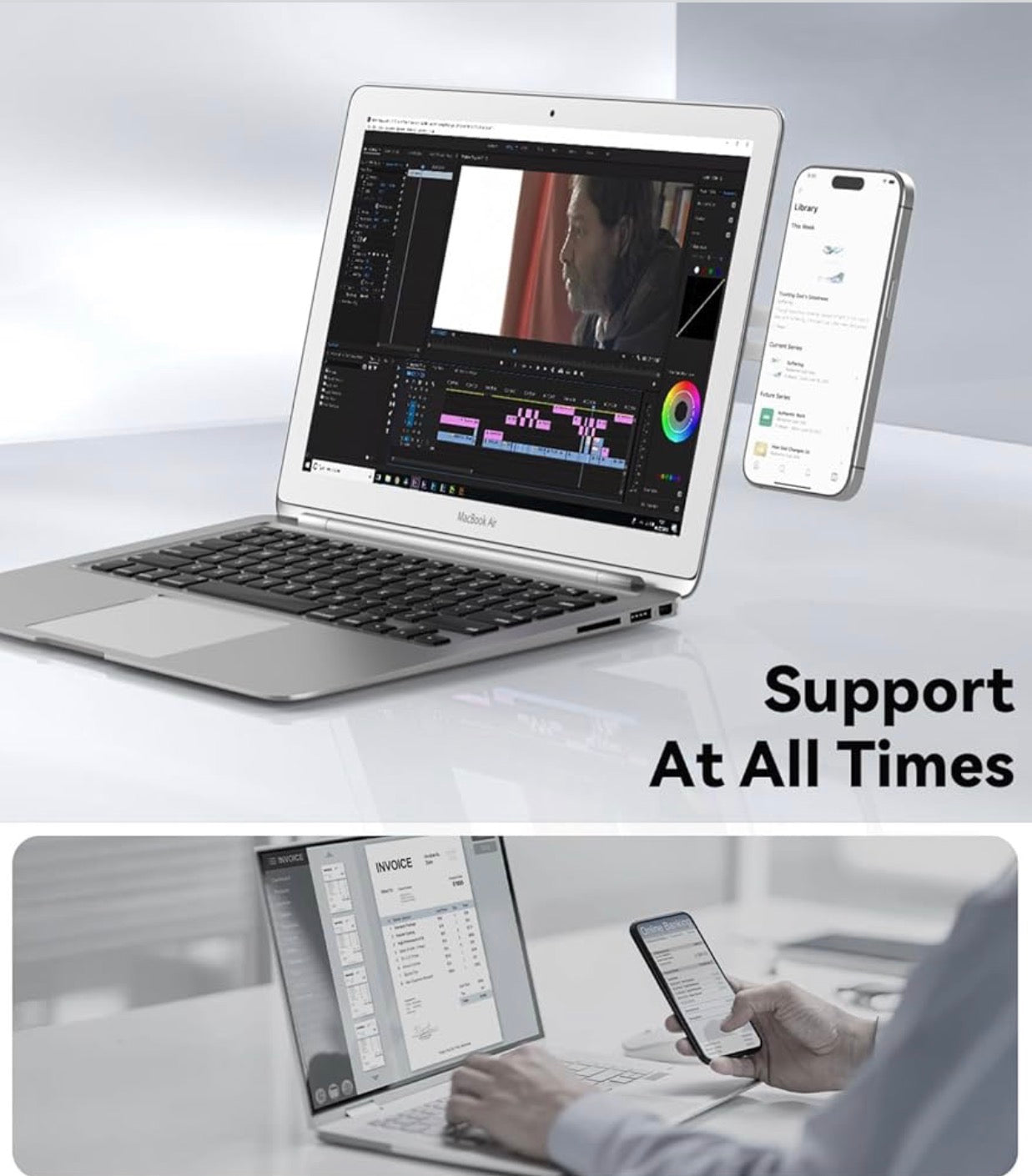 Magnetic Phone Holder for Laptop Designed for iPhone 17/16/15/14/13/12 MagSafe