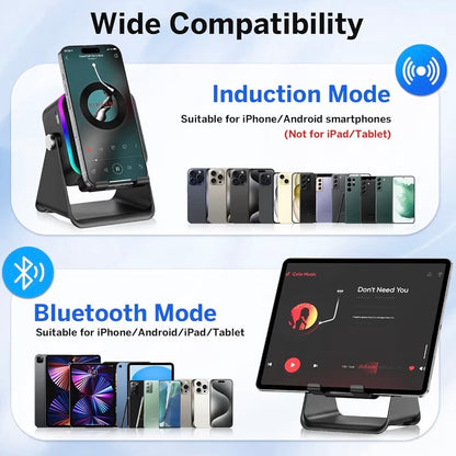 Wireless Induction Speaker 5-in-1 Bluetooth Speaker with Phone Stand