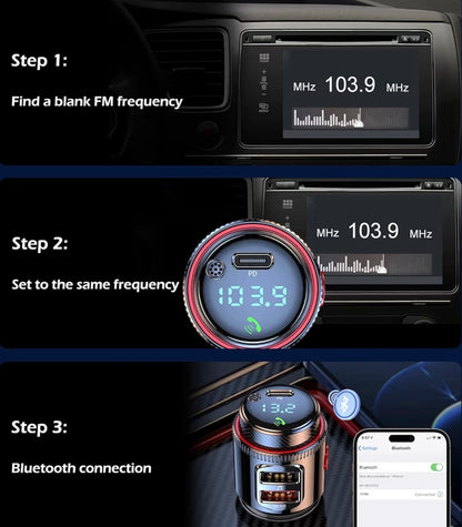 LIHAN Bluetooth 5.4 Car FM Transmitter