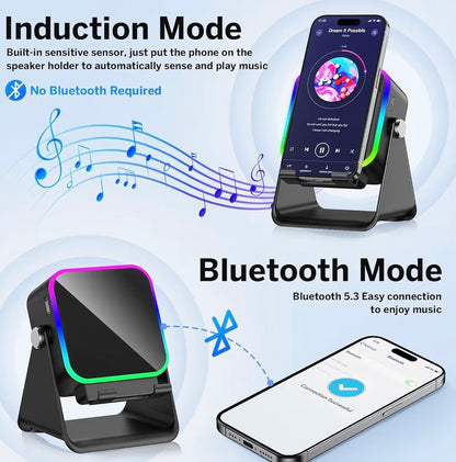 Wireless Induction Speaker 5-in-1 Bluetooth Speaker with Phone Stand
