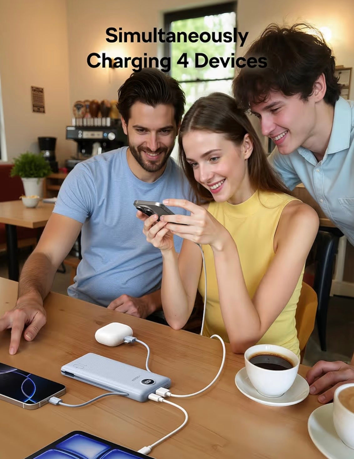 All in One Travel Portable Charger with Built-in AC Plug & Cables