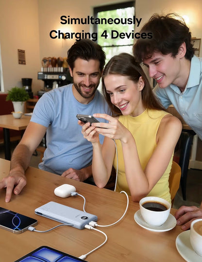 All in One Travel Portable Charger with Built-in AC Plug & Cables
