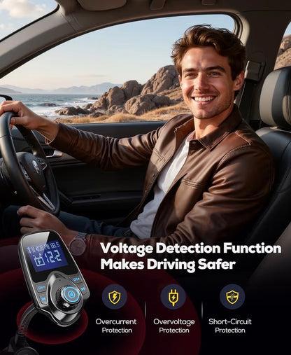 48W Bluetooth 5.4 Car FM Transmitter