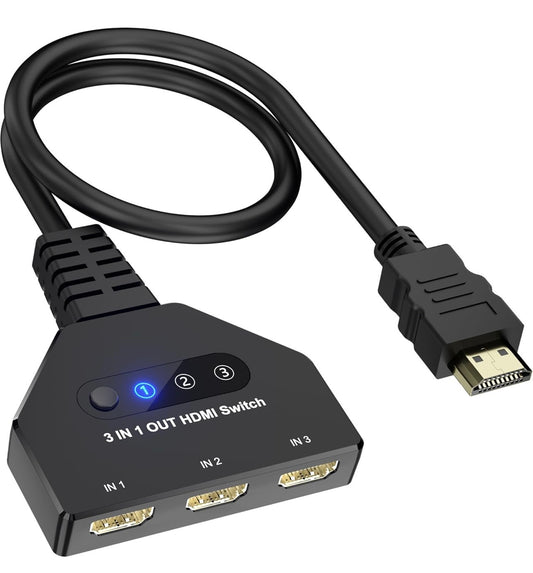 HDMI Switch 3 in 1 Out, 4K@30hz HDMI Splitter
