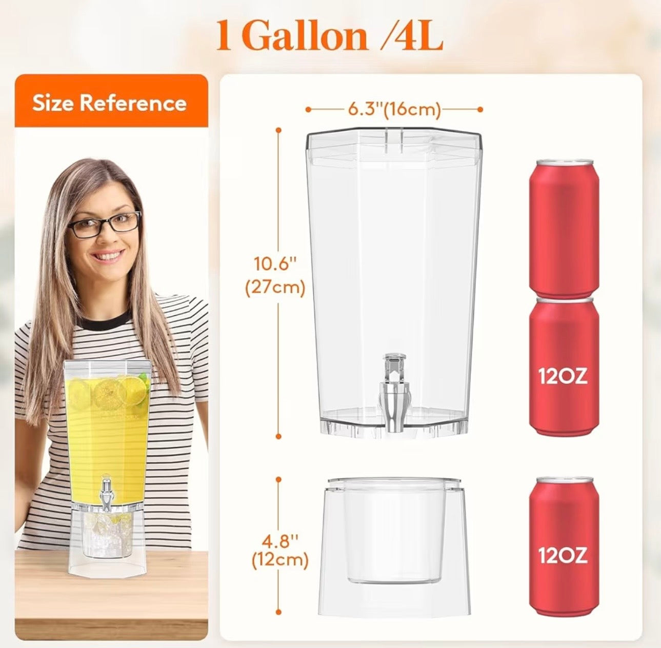 Lifewit 1 Gallon Drink Dispenser