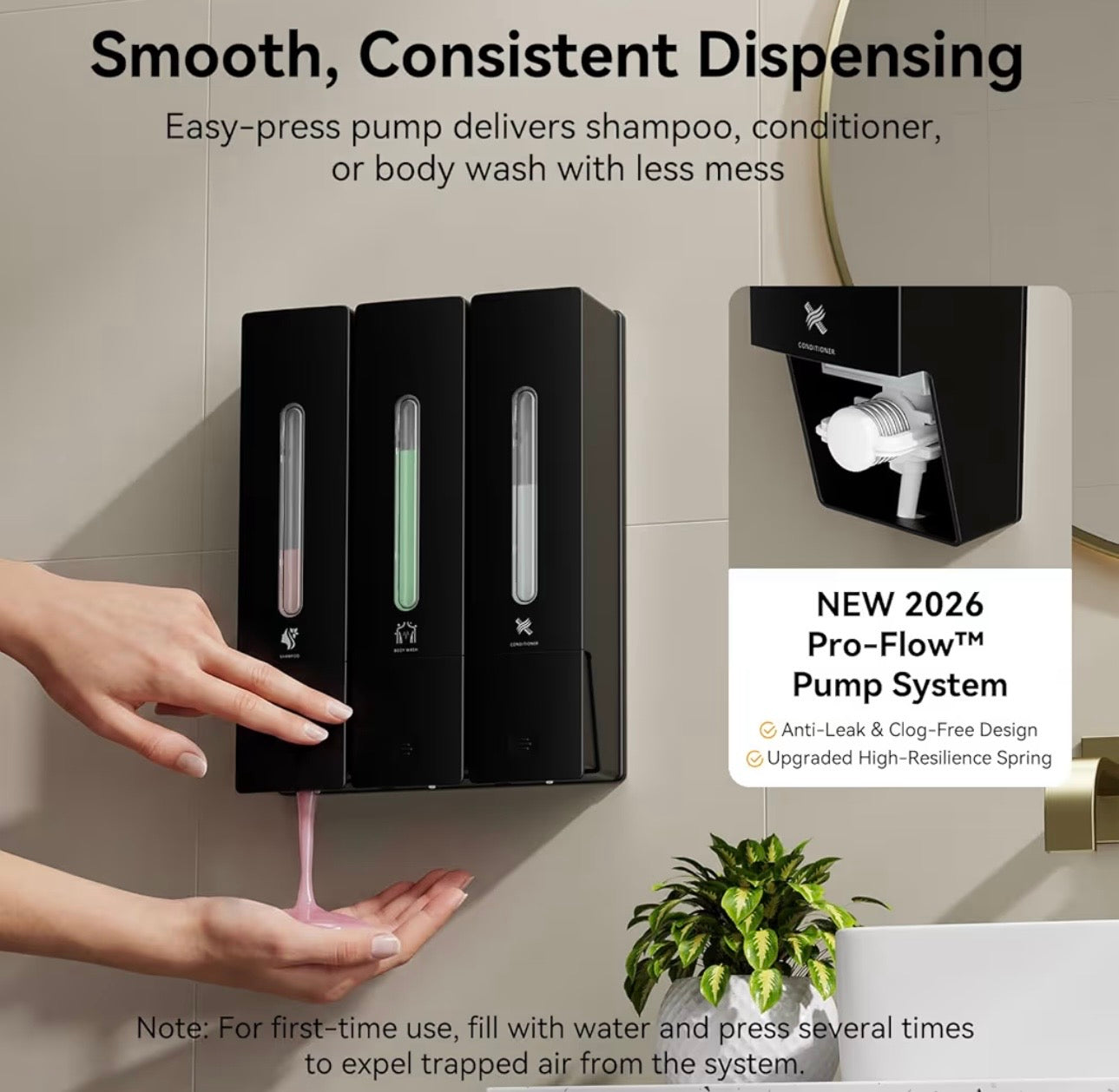 Shampoo and Conditioner Dispenser