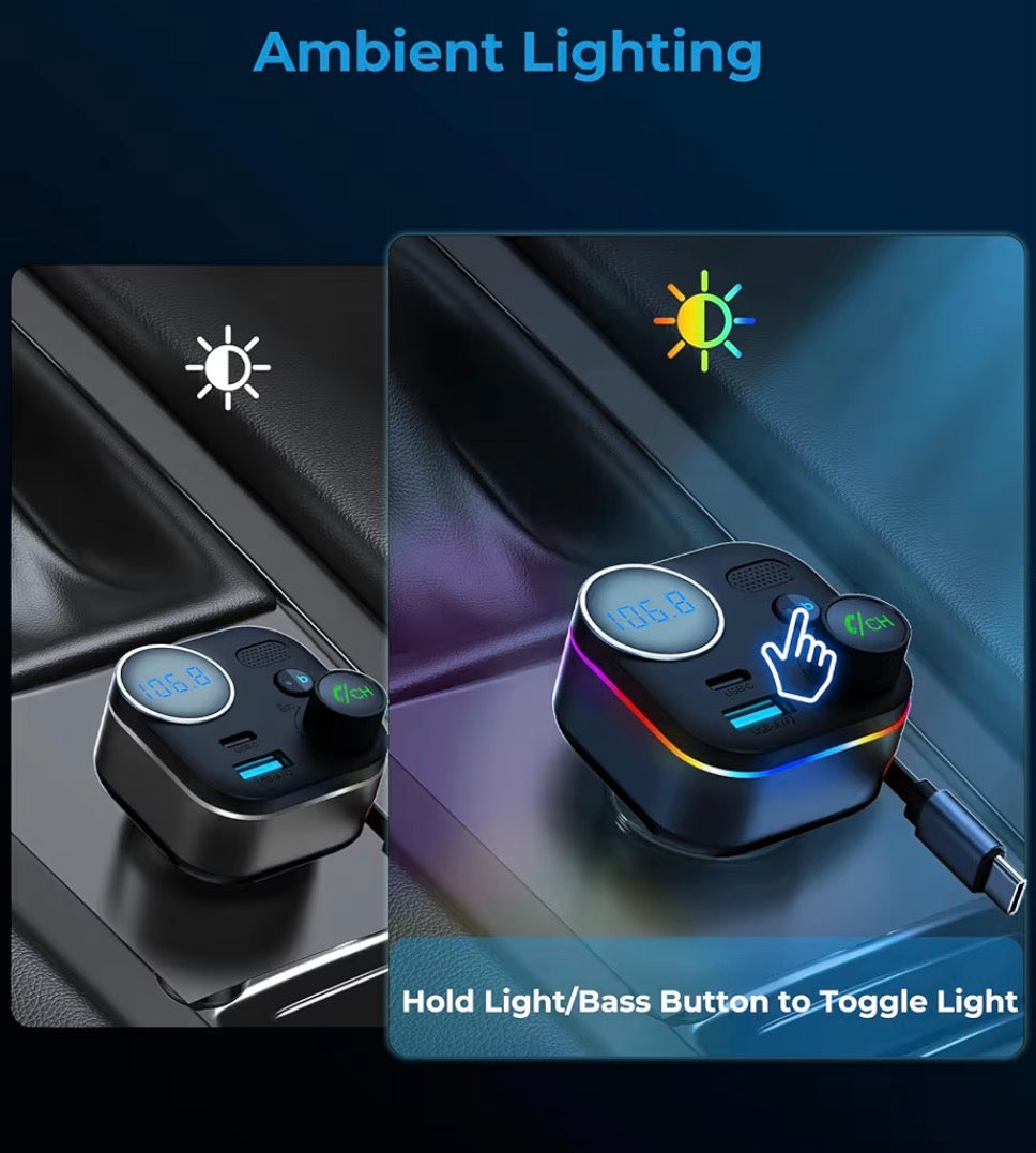 Bluetooth 5.4 FM Car Transmitter