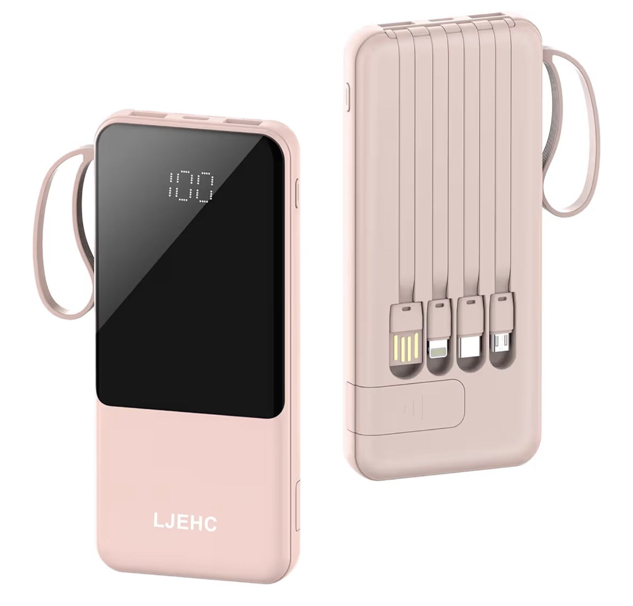 Portable Charger with Built in Cables