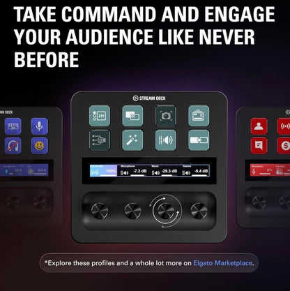 Elgato Stream Deck +, Audio Mixer, Production Console and Studio Controller for Content Creators, Streaming, Gaming, with customizable touch strip dials and LCD keys, works with Mac and PC