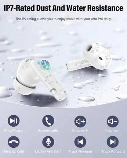 Wireless Earbuds, Bluetooth 5.4 Headphones Bass Stereo