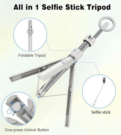 68" Magnetic Selfie Stick Tripod with Aluminum Strong Magnetic Holder for Magsafe