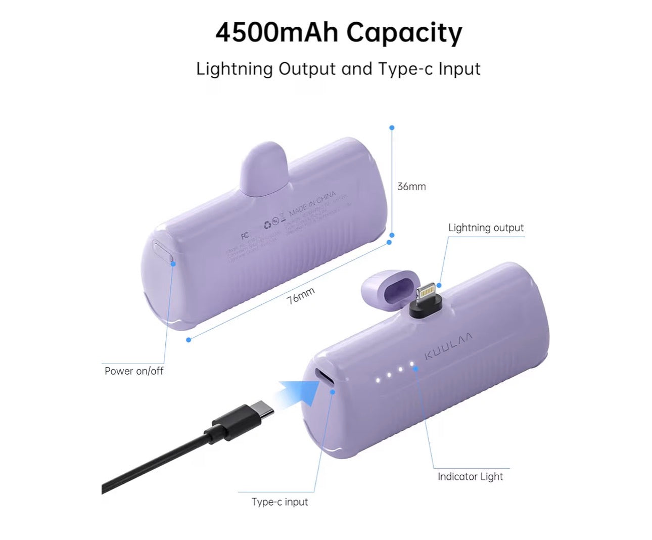 Portable Charger iPhone 4500mAh Mini Power Bank