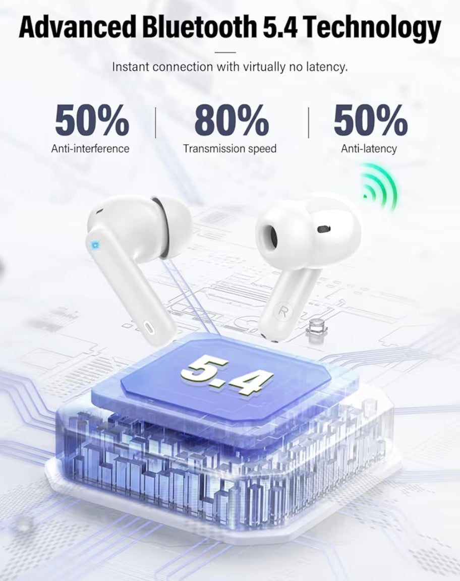 Wireless Earbuds, Bluetooth 5.4 Headphones Bass Stereo