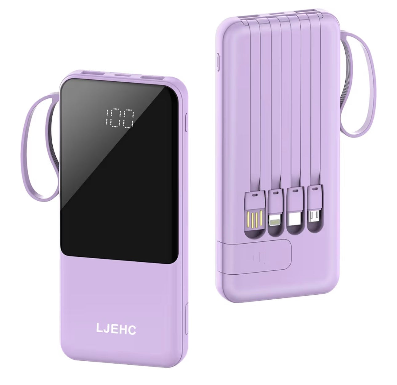 Portable Charger with Built in Cables