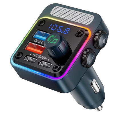 Nulaxy 54W Bluetooth 5.3 Car Adapter Charger 4-Port Fast Charging