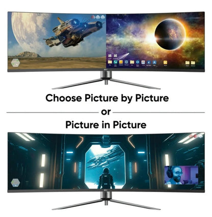 onn 49" 3840 x 1080p Curved Dual FHD Gaming Monitor