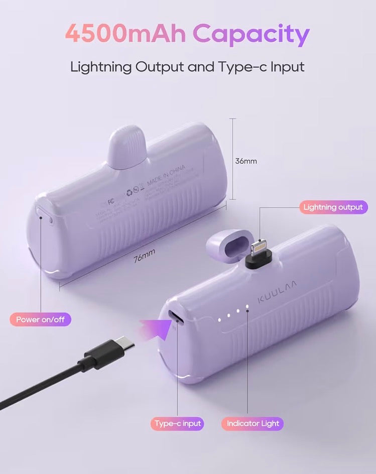 Portable Charger iPhone 4500mAh Mini Power Bank