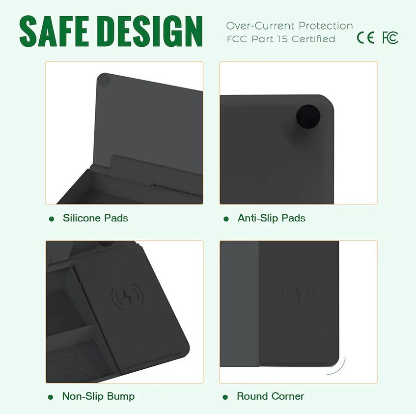 Desktop Glass Whiteboard with Wireless Charger Station