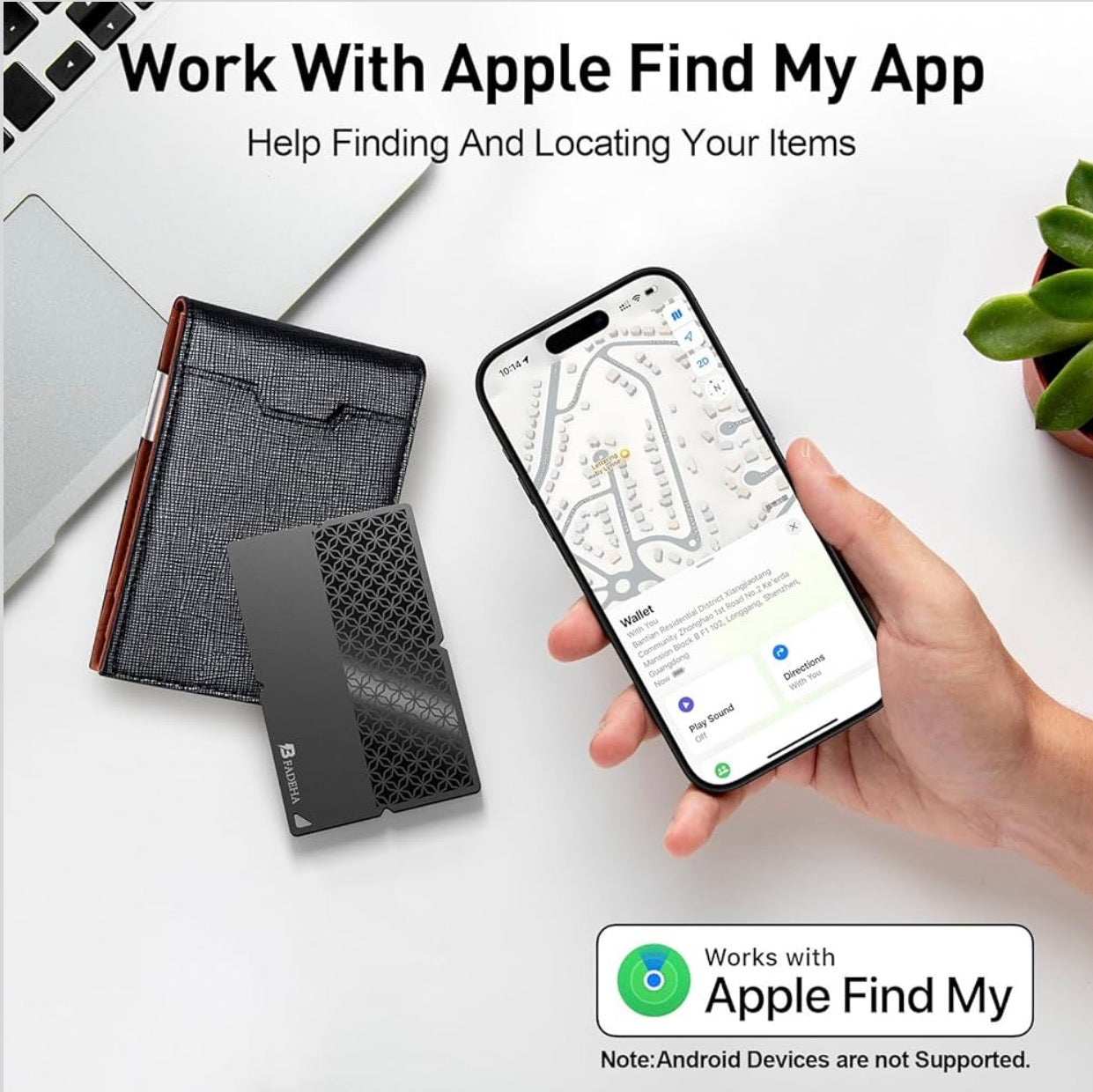 Bluetooth Tracker Smart Card for Apple Find My iPhone Ultra-Thin Wallet GPS Tracker