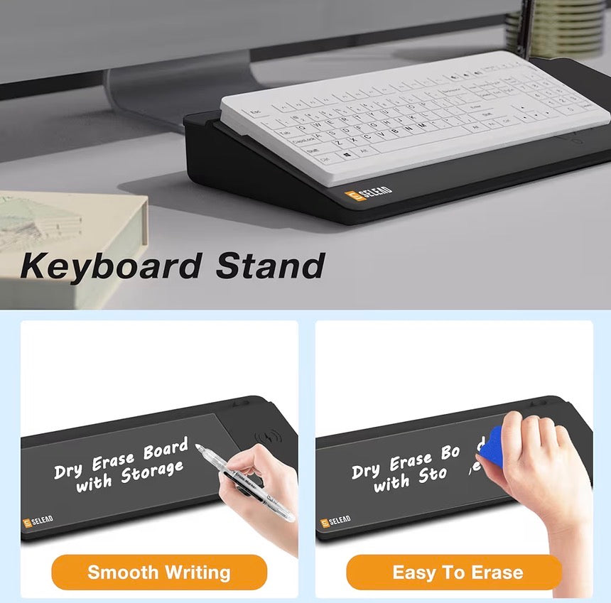 Desktop Glass Whiteboard with Wireless Charger Station