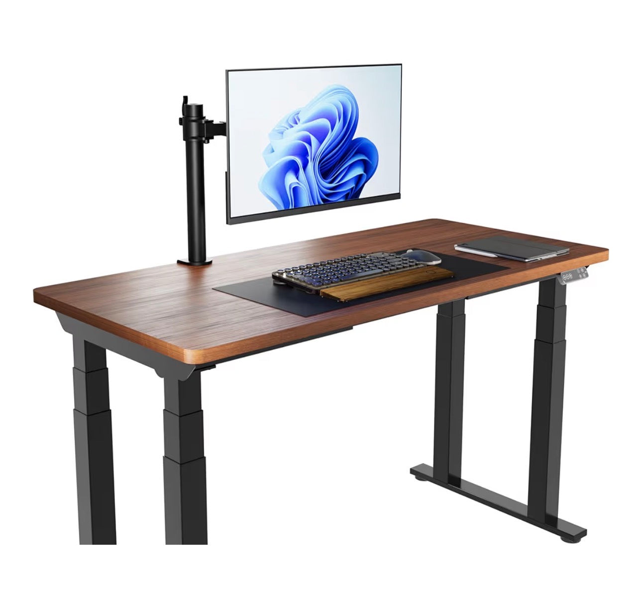 Single Computer Monitor Stand with Cable Management