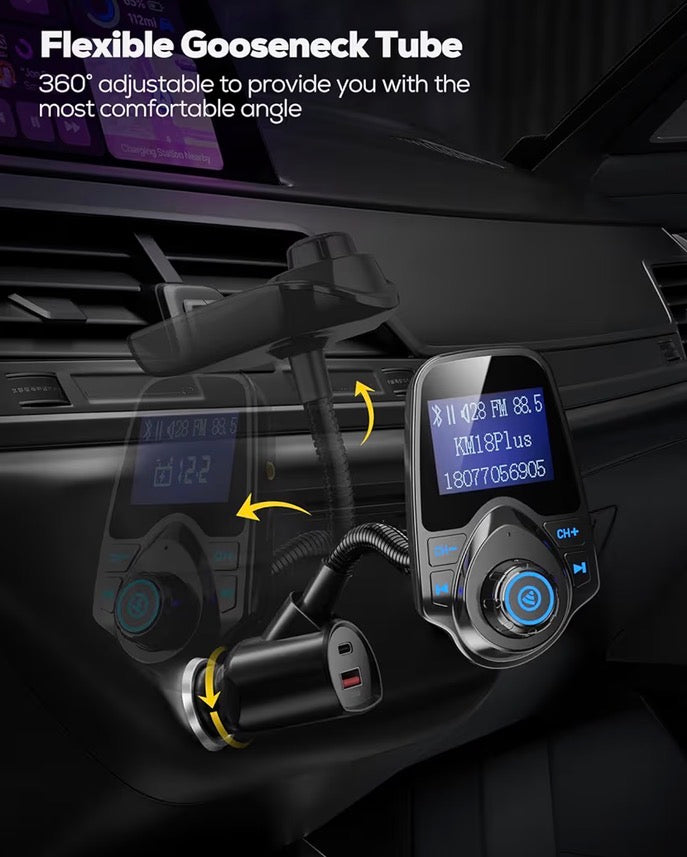 48W Bluetooth 5.4 Car FM Transmitter