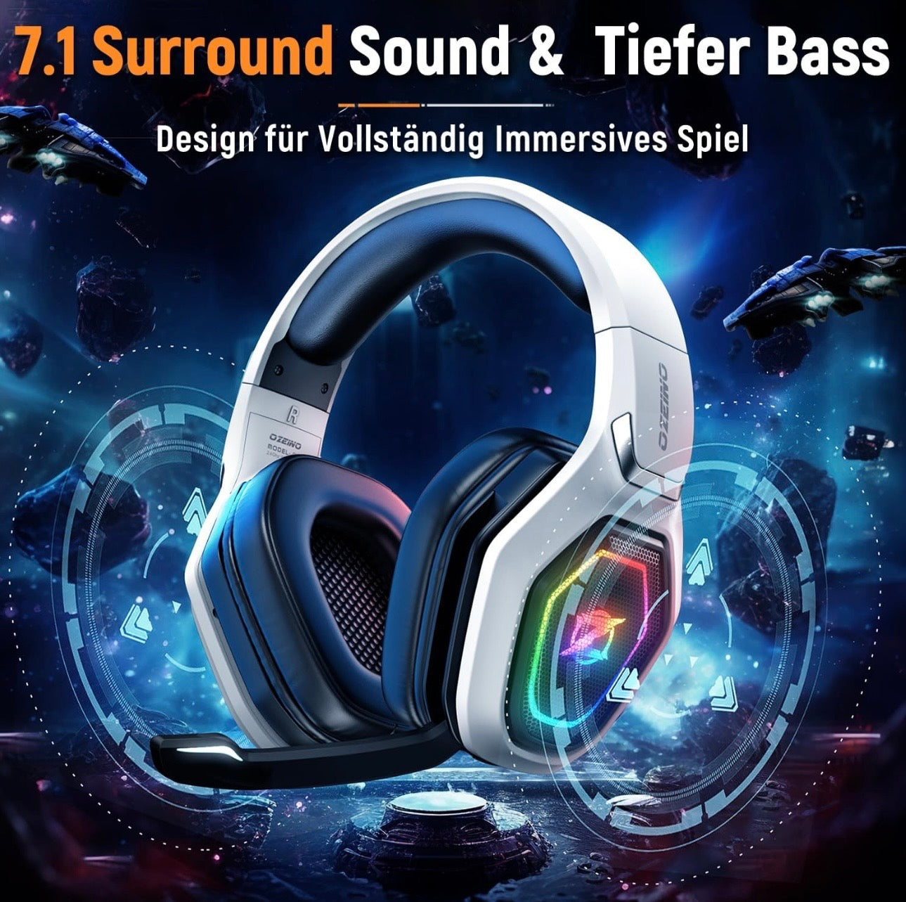2.4GHz Wireless Gaming Headset for PC, Ps5, Ps4
