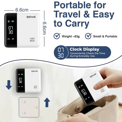 UV Toothbrush Sanitizer Holder & Cleaner with LED Clock Display & Hot Air Drying