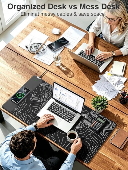 2-in-1 Mouse Pad with Wireless Charging for Phone