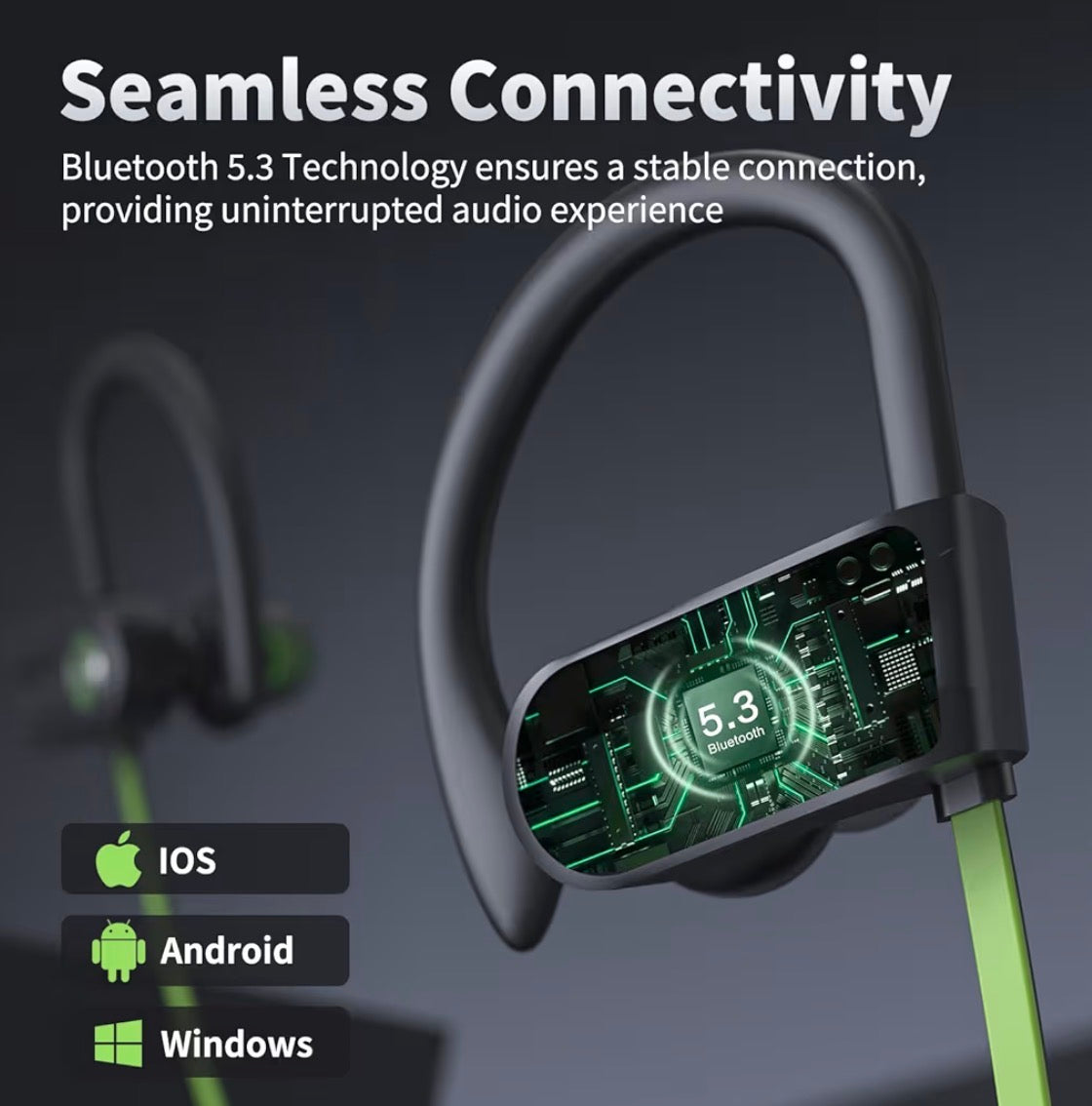 Bluetooth Headphones, Wireless Earbuds IPX7
