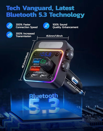 Nulaxy 54W Bluetooth 5.3 Car Adapter Charger 4-Port Fast Charging