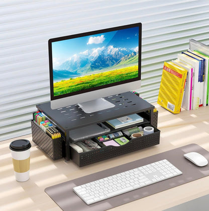 Desk Organizers and Accessories, Monitor Stand with Drawer