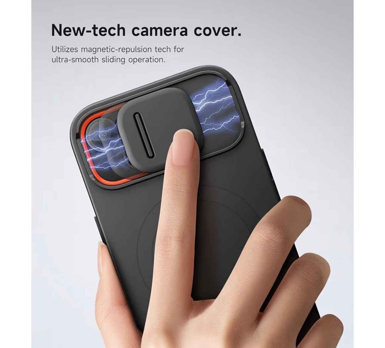 SURITCH for iPhone 13/14 Case with Magnetic Camera Slide Cover and Adjustable Kickstand